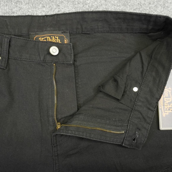 NEW Von Dutch Carpenter Pants Mens 36x30 Black Double Knee Canvas Logo Y2K - Picture 5 of 16
